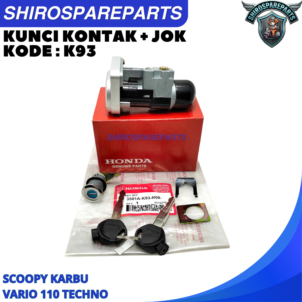 Kunci Set Depan Kunci Jok Honda Scoopy Esp Led Kode K93 Original Asli Standar Motor Konci Tangki Bag