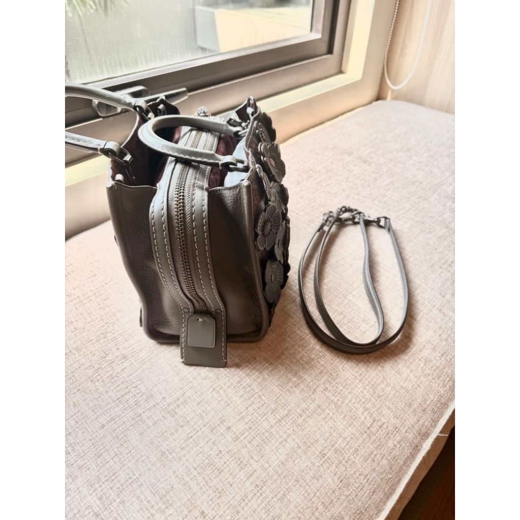 Coach Rogue 25 with Tea Rose Appliqué original preloved