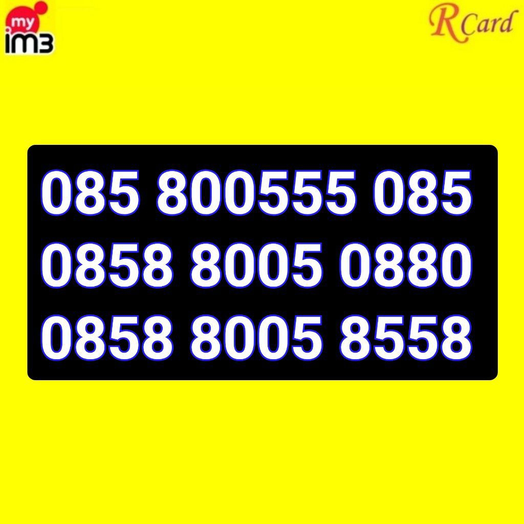 Perdana Nomor Cantik Indosat Im3 Tiga Variasi Varian Angka Dobel Tripel Rapi 8005 0880 8558 800555