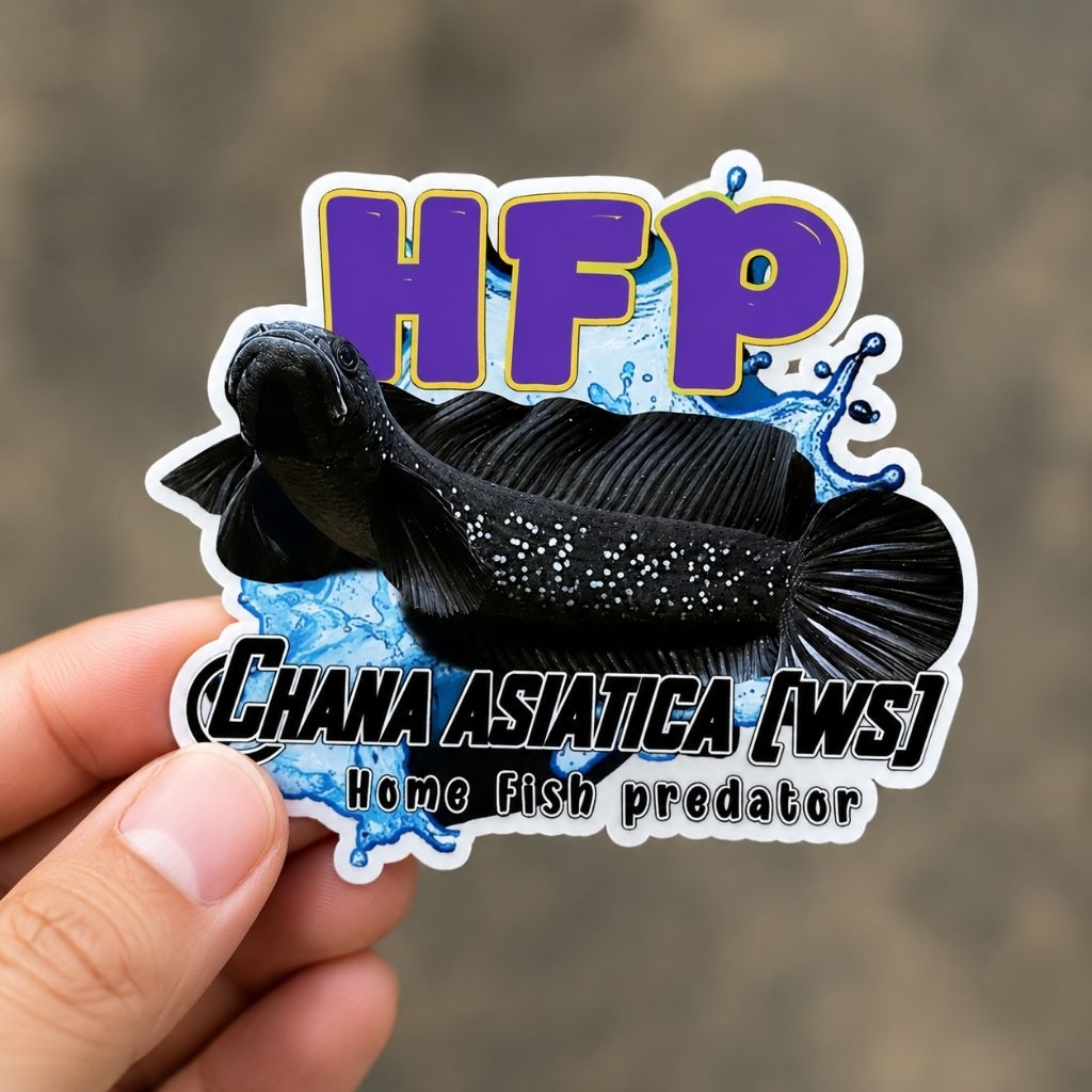 stickers chana asiatica white spot & red spot 10cm gomdrong gampang adaptasi mental ngunci