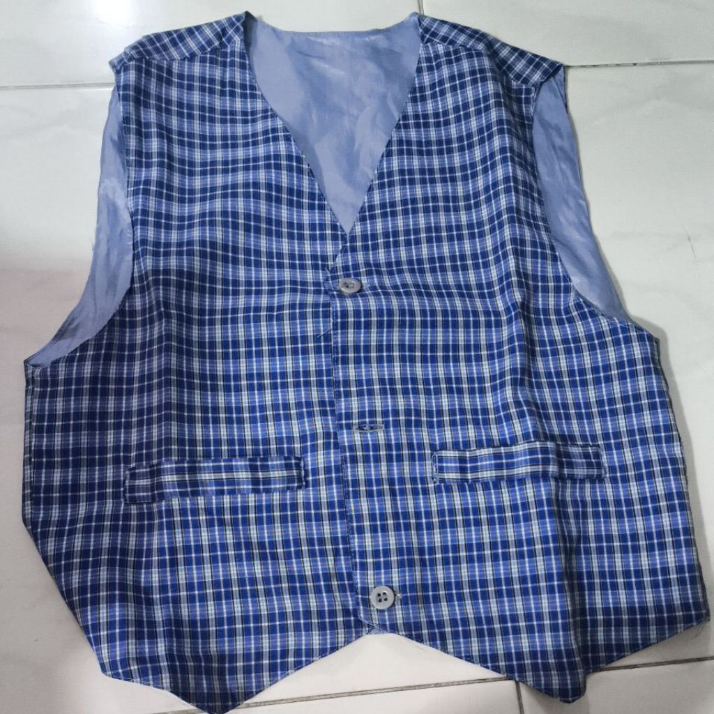rompi baju atasan anak kotak kotak preloved bekas