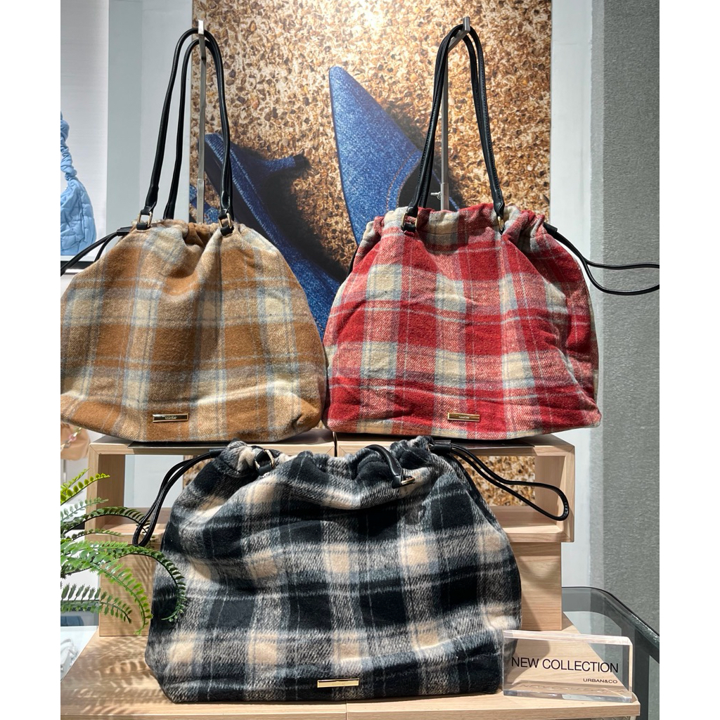 tas totebag motif kotak Camelot serut urban&co X Another new arrival