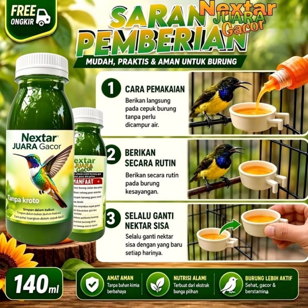 NEXTAR JUARA GACOR Vitamin Burung Murai Batu Biar Ngeplong NEXTAR JUARA GACOR Vitamin Burung Kacer B