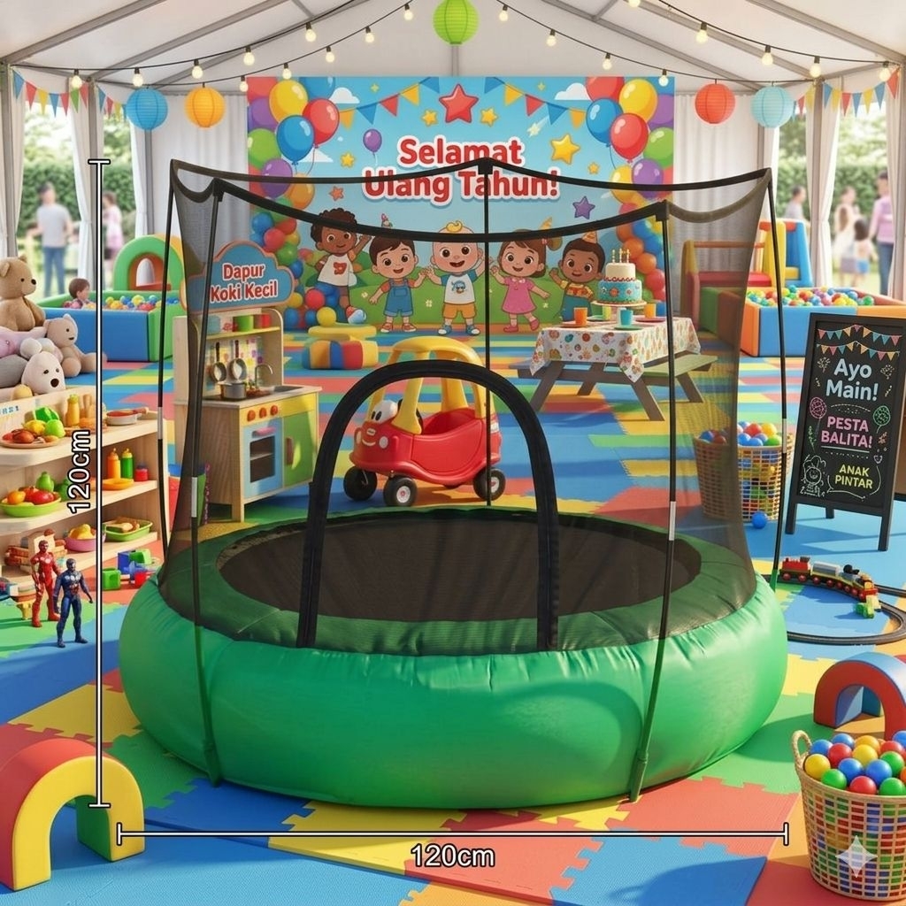 Mini Trampolin Balon Mainan Anak Loncat Loncat Mandi Bola Bouncy FG
