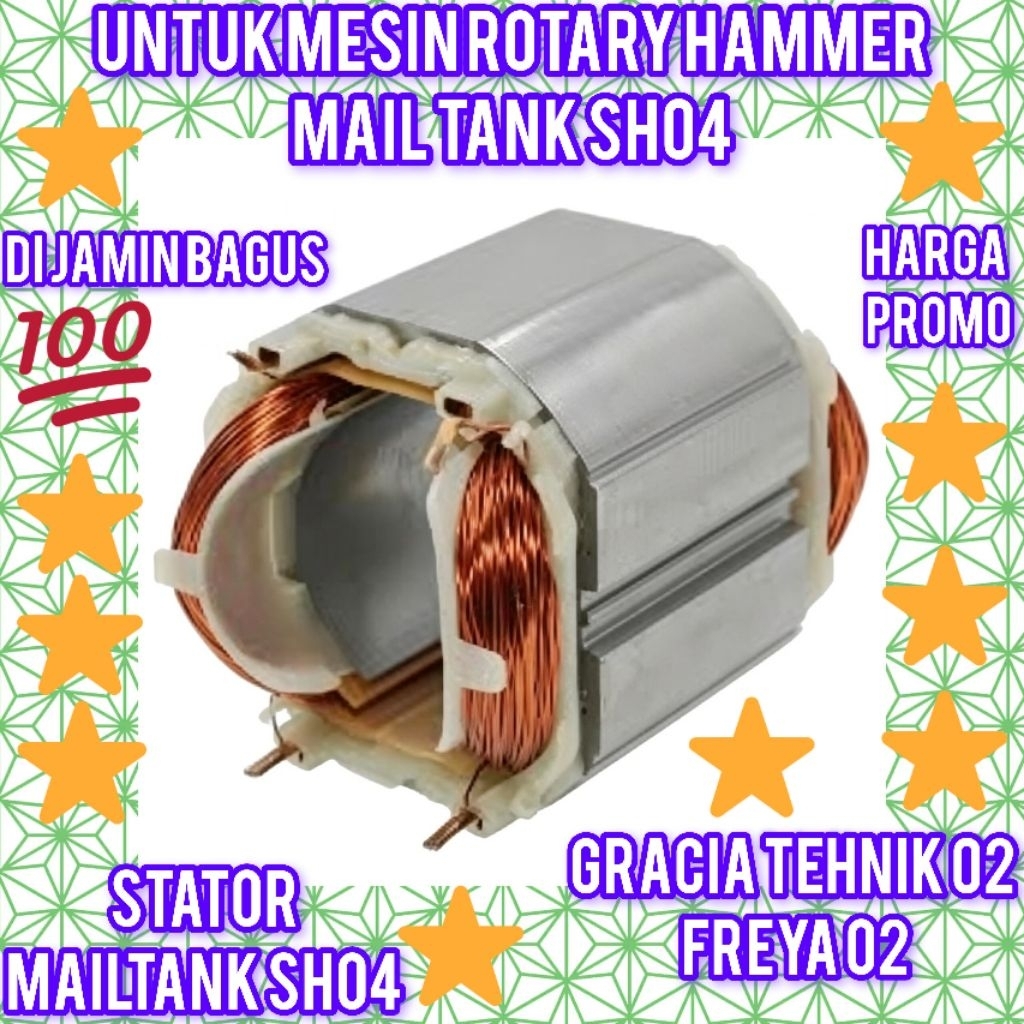 STATOR MAILTANK SH-04 FOR MESIN ROTARY HAMMER 3 FUNGSI MAILTANK SH04 GULUNGAN RUMAH ANGKER UNTUK MES