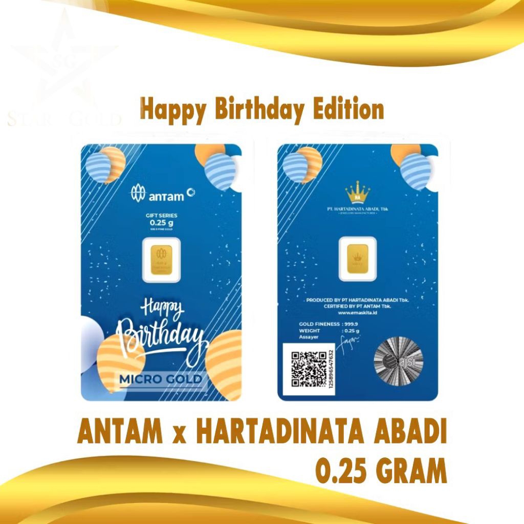 Bar Gold Antam Hartadinata 0.1 Gram - Seri Hadiah