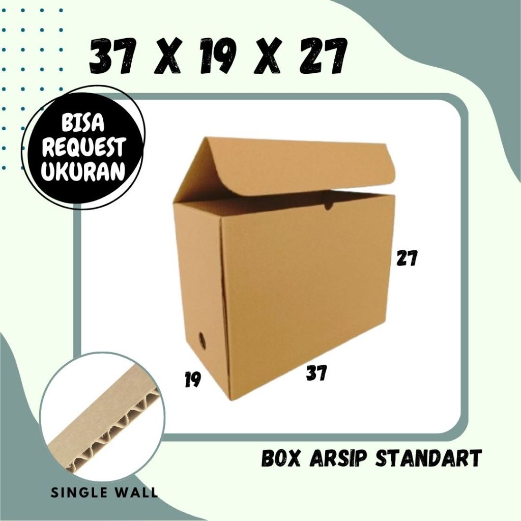 Box Arsip Standart 37x19x27 Coklat Polos Kardus Arsip Packing/polos/Arsip/File/filebox/arsipbox/ box