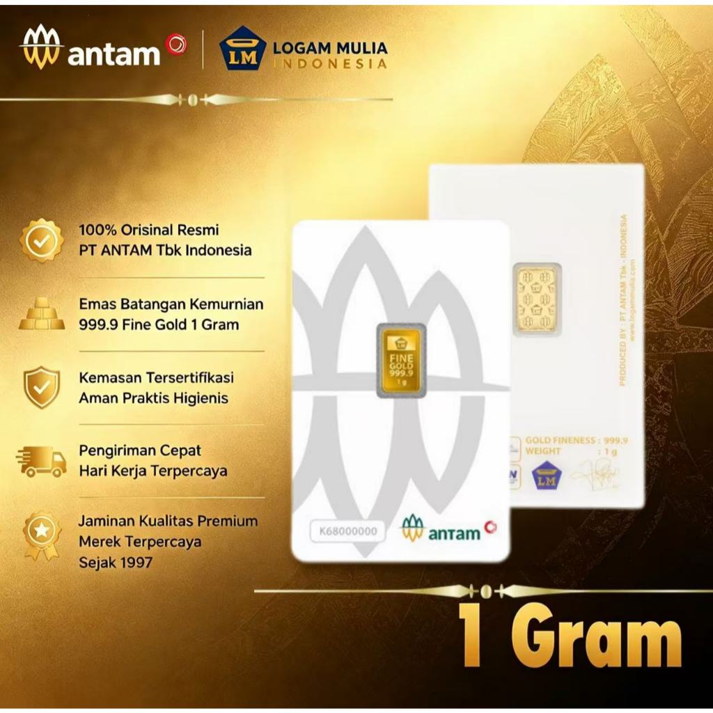 Antam Logam Mulia Emas Antam 1 Gram Emas Logam Mulia Antam1 Gram