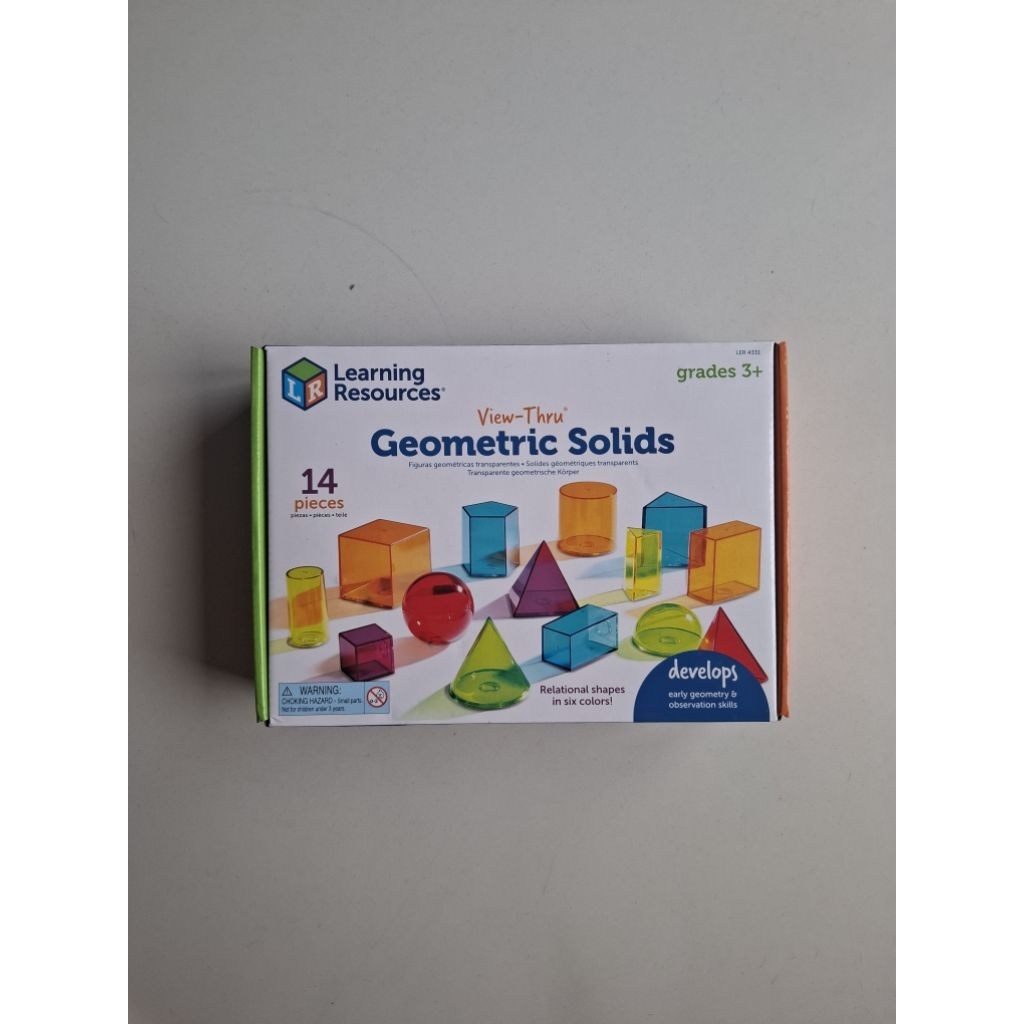 [preloved] alat edukasi learning resources view-thru geometric solids