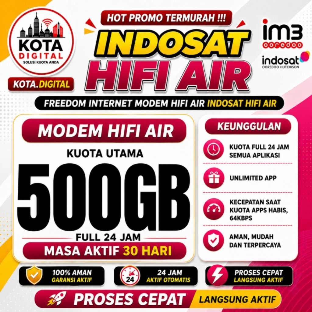 INDOSAT MODEM HIFI AIR 500GB 30HARI TERMURAH