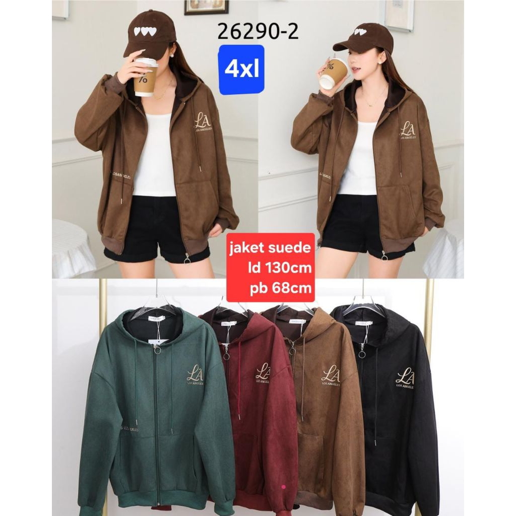 jacket suede jumbo OSM LD 130cm bahan suede halus premium