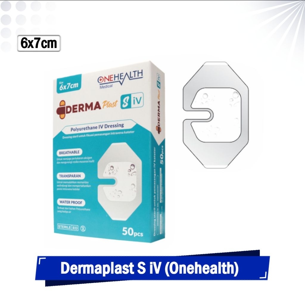 Dermaplast IV Dressing Steril Untuk Fiksasi Pemasangan Kateter Plester Infus Box Isi 50 Pcs Transpar