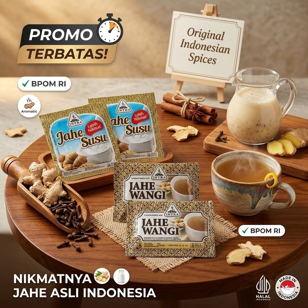 Intra - Jahe Susu & Jahe Wangi - Instant - Renceng isi 10 sachet.