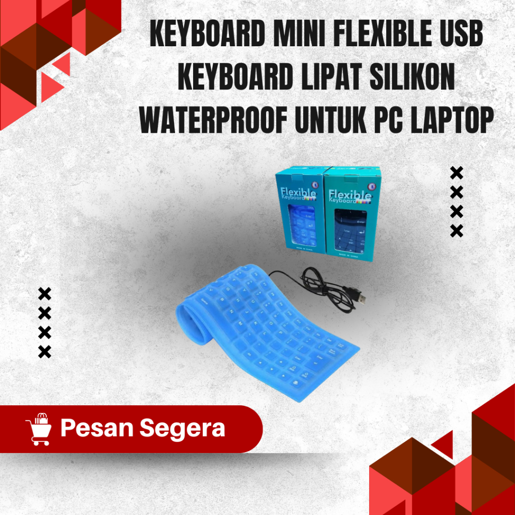 Keyboard Mini Flexible USB Keyboard Lipat Silikon Waterproof untuk PC Laptop