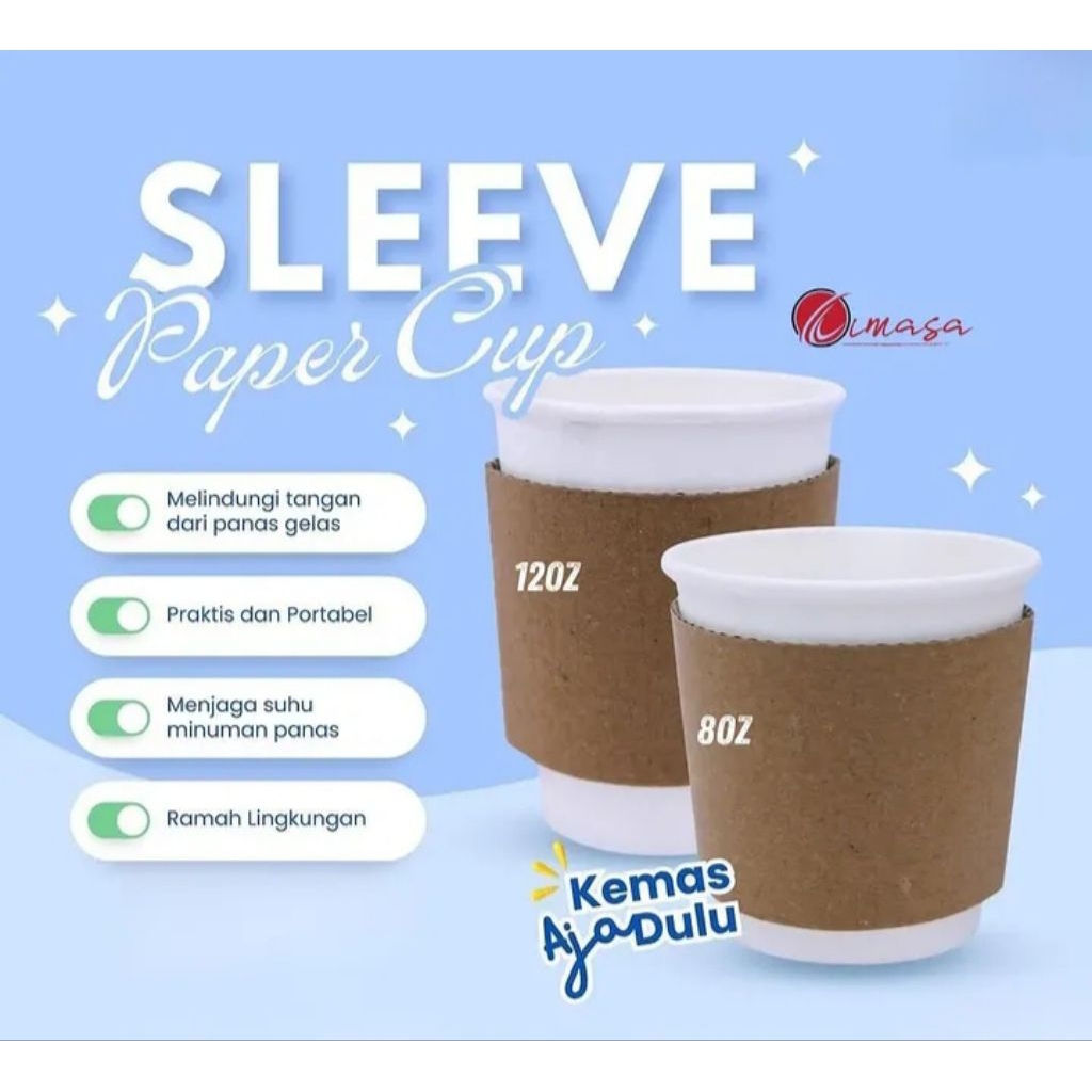 SLEEVE APPER CUP - Pelindung Gelas Kopi & Minuman Panas (8oz & 12oz)