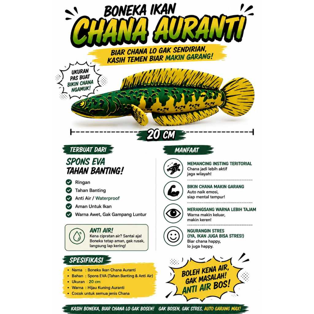 BONEKA IKAN CHANA AURANTI 20CM