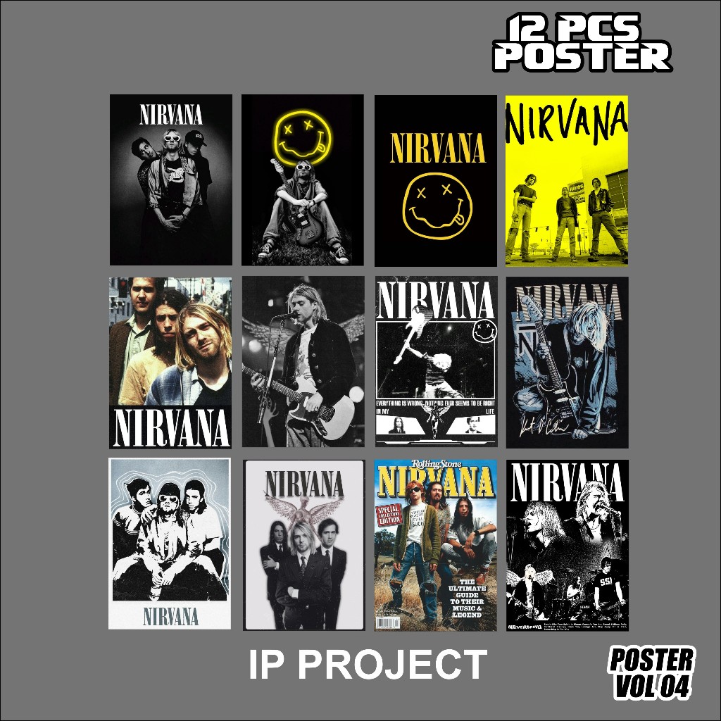 POSTER DINDING ANAK BAND 24 PCS  21x15cm VINTAGE BAND OASIS THE BITLES NIRWANA. AESTHETIC VOL 1