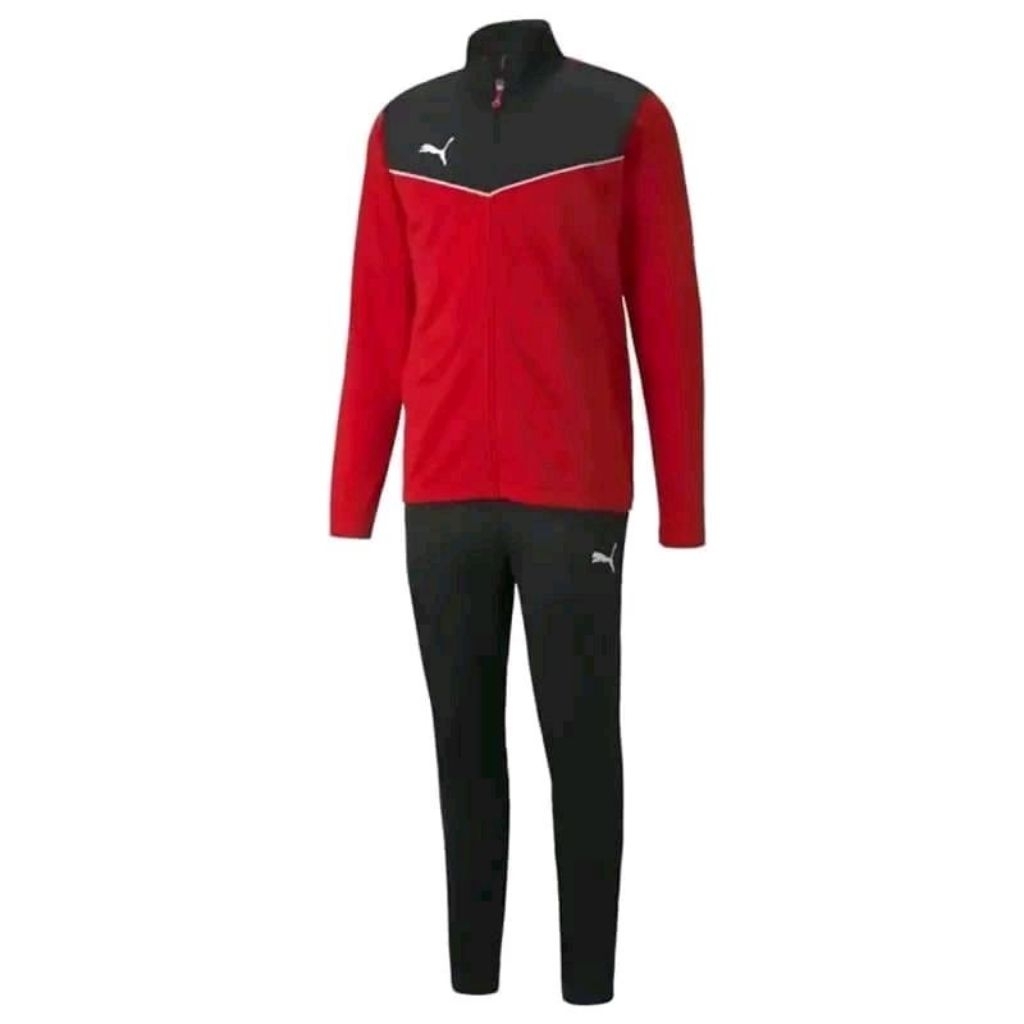 Jaket Tracksuit Pria Puma Individual Rise Red/Black - 65753401