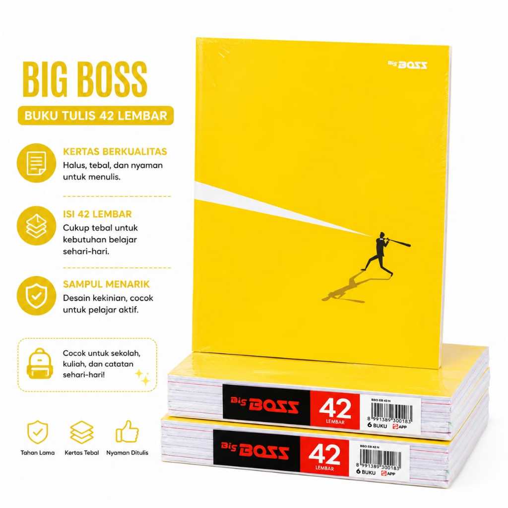 Buku Tulis Big Boss 1 Pak isi 42 Lembar (6 Buku)