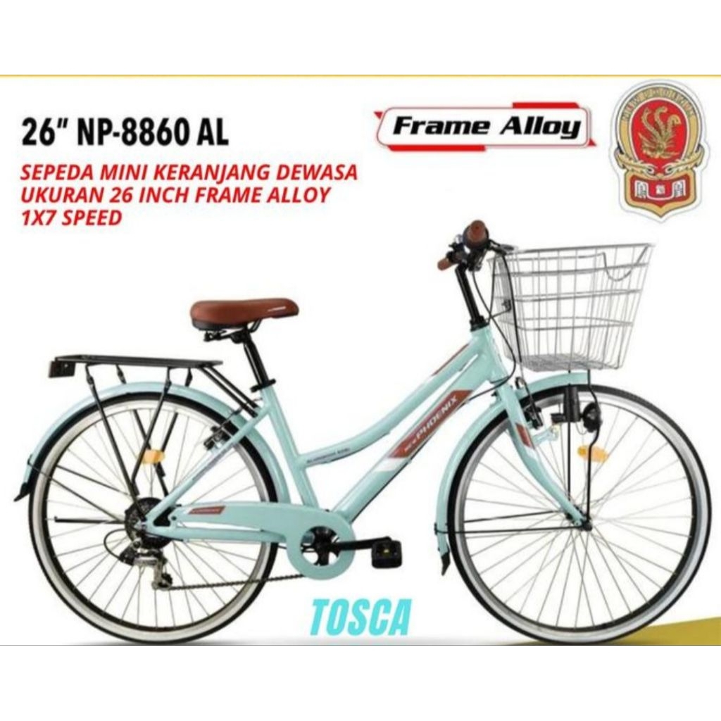 SEPEDA KERANJANG DEWASA CITY BIKE NEW PHOENIX 26 INCH ALLOY SHIMANO 7SPEED NEW