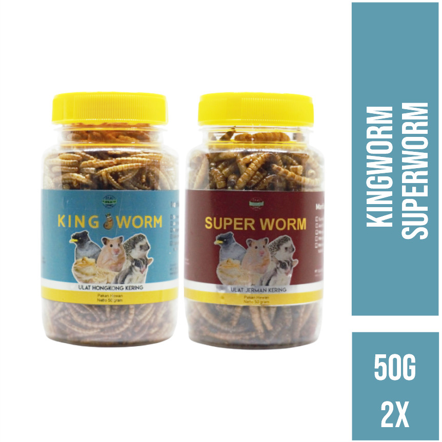 King Worm (Ulat Hongkong Kering)+ Super Worm (Ulat Jerman Kering)
