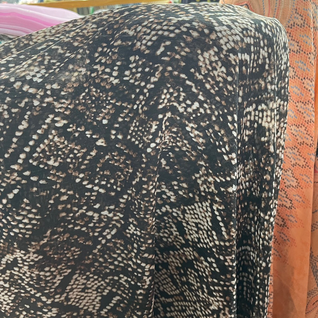 Kain Sifon Motif - Kain Motif Ular - Kain Ular - Kain Menerawang | Harga per 0,5M