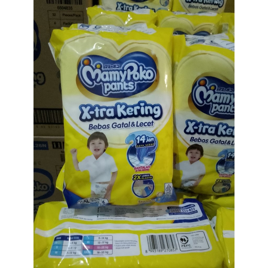 mamypoko pants X-tra kering XXL 6pcs popok celana