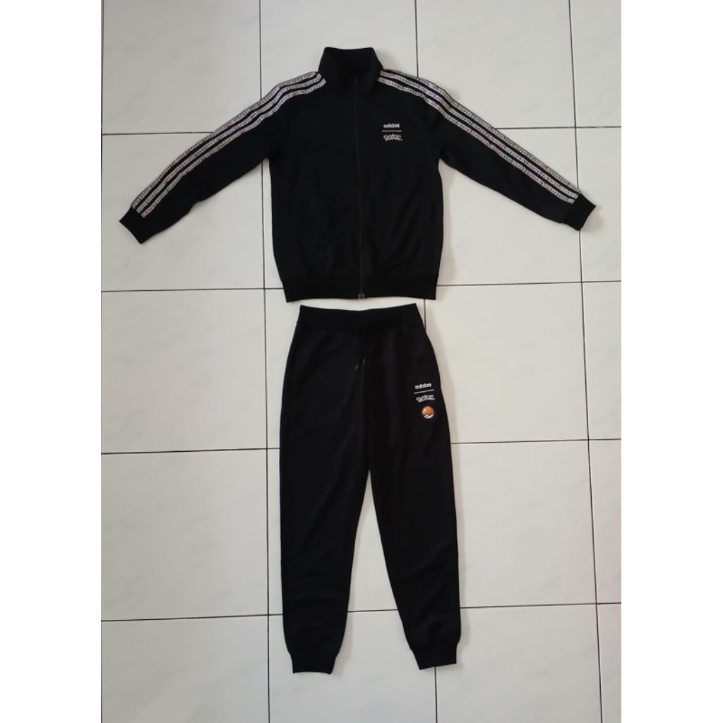 Preloved Set Jaket Celana Anak Pokemon Adidas Original