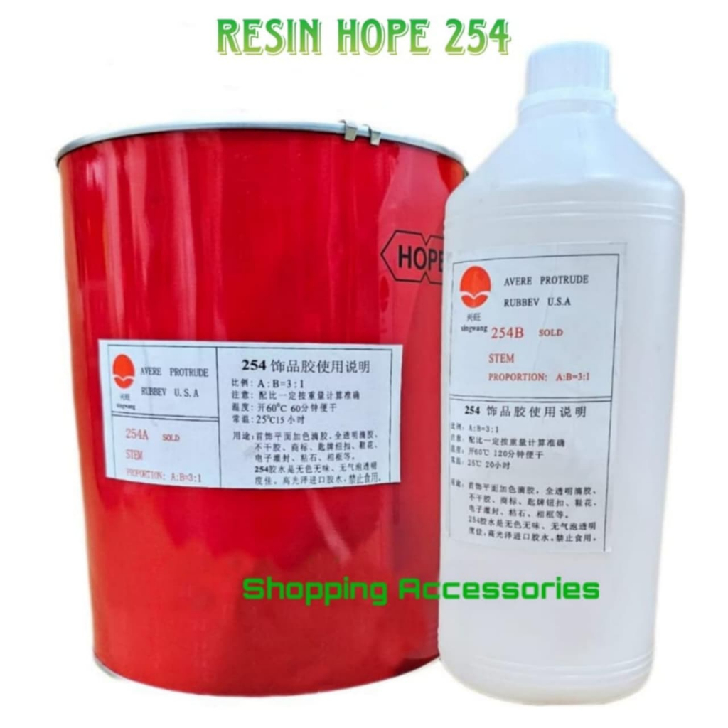 Resin Bening Hope 254 Keras Dan Katalis -1set