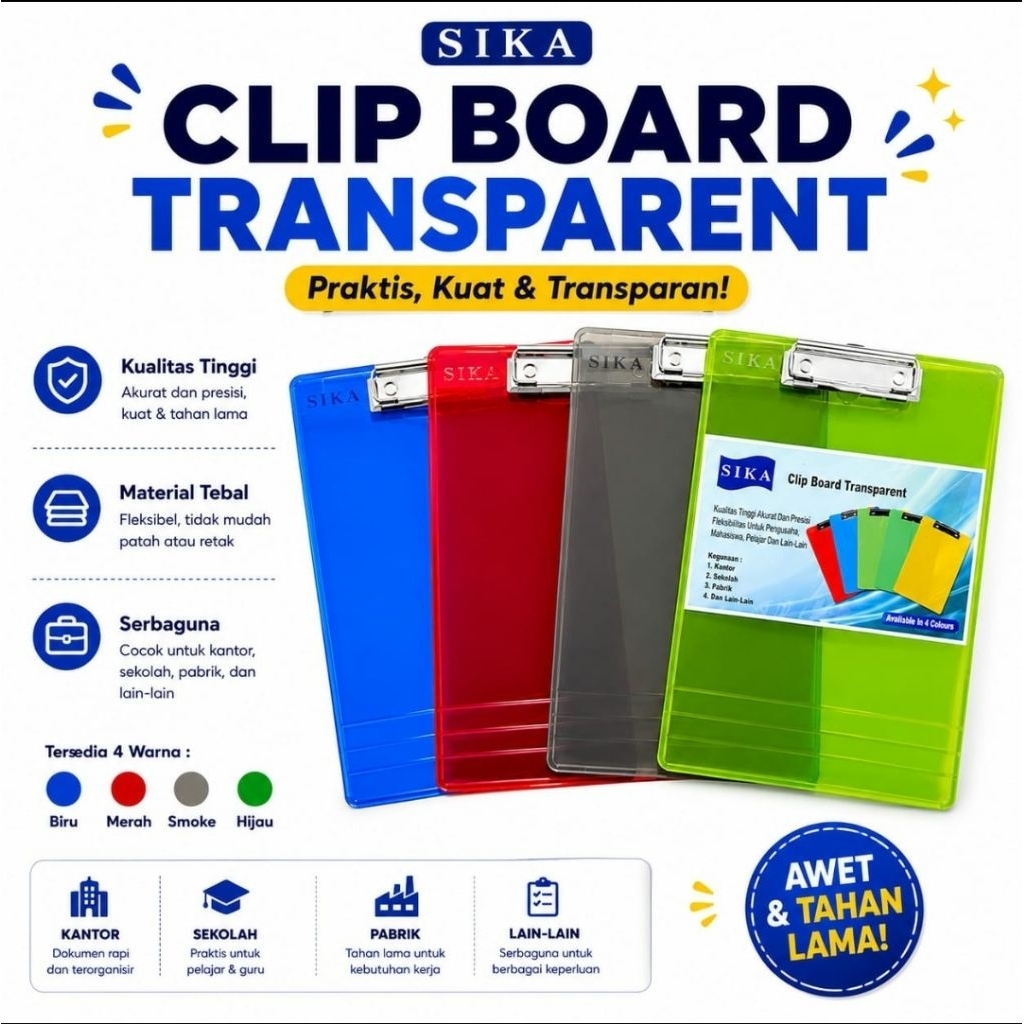 papan jalan papan ujian STARK bening trans 1pcs