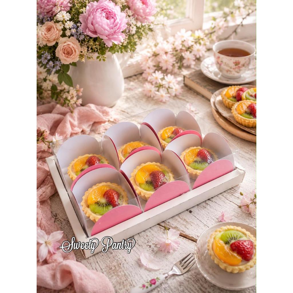 5PCS - WB PIE6 WHITE - dus cake box packaging Kotak hampers Pie buah isi 6 C