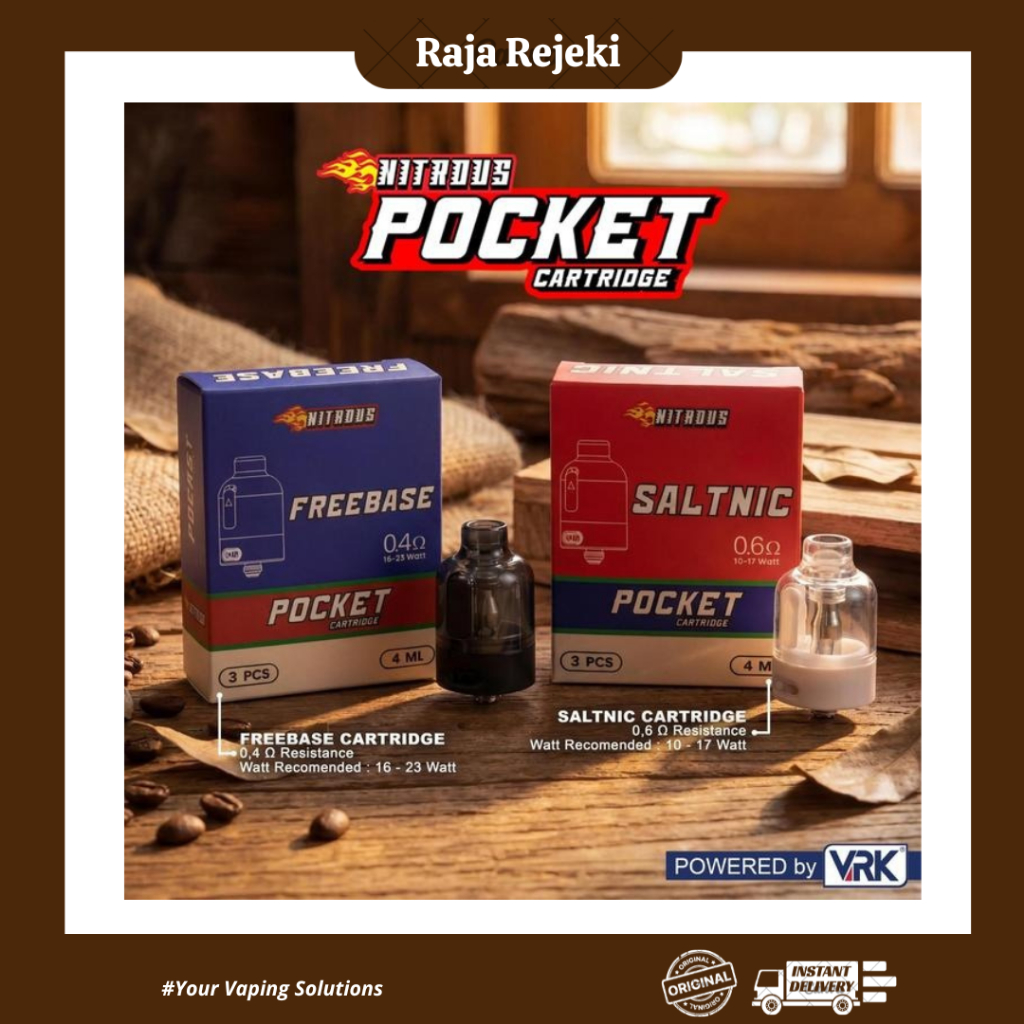 NITROUS POCKET CATRIDGE REPLACEMENT 4ML BY SARANG VAPERS X VRK 100% AUTHENTIC