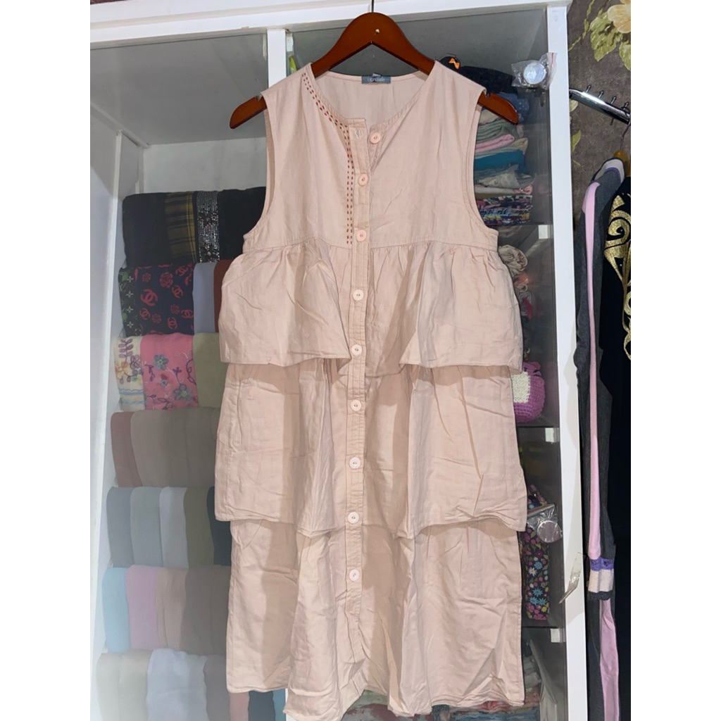 Up2date Tunik Wanita Sleeveless Tiered Nude