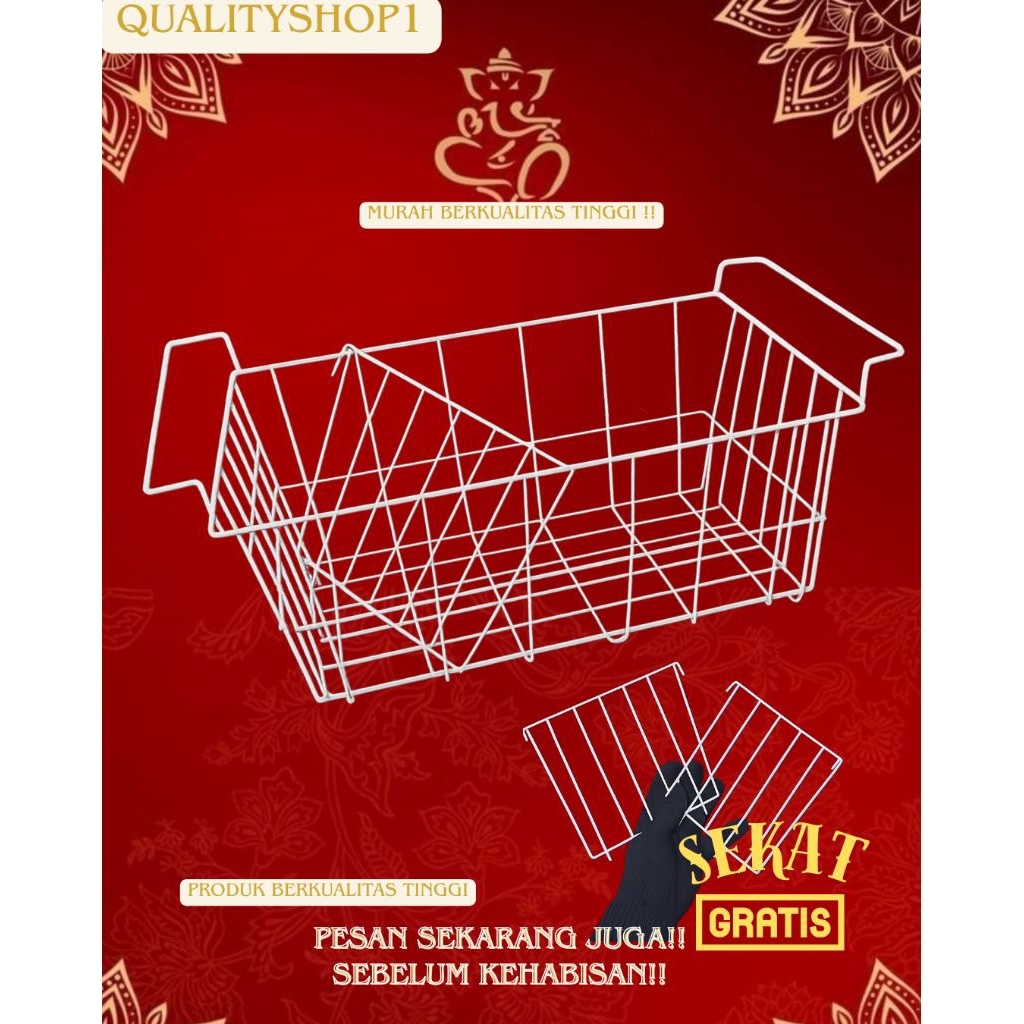 Keranjang Freezer Box ukuran Kecil 37×17 dan Besar 43×22 / All Merek / Gratis Sekat