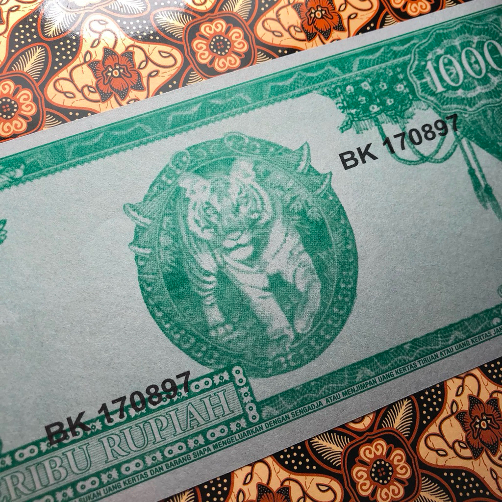 Koleksi Uang Kertas Lama Sukarno Rp. 1000 Tahun 1960 Harimau 01