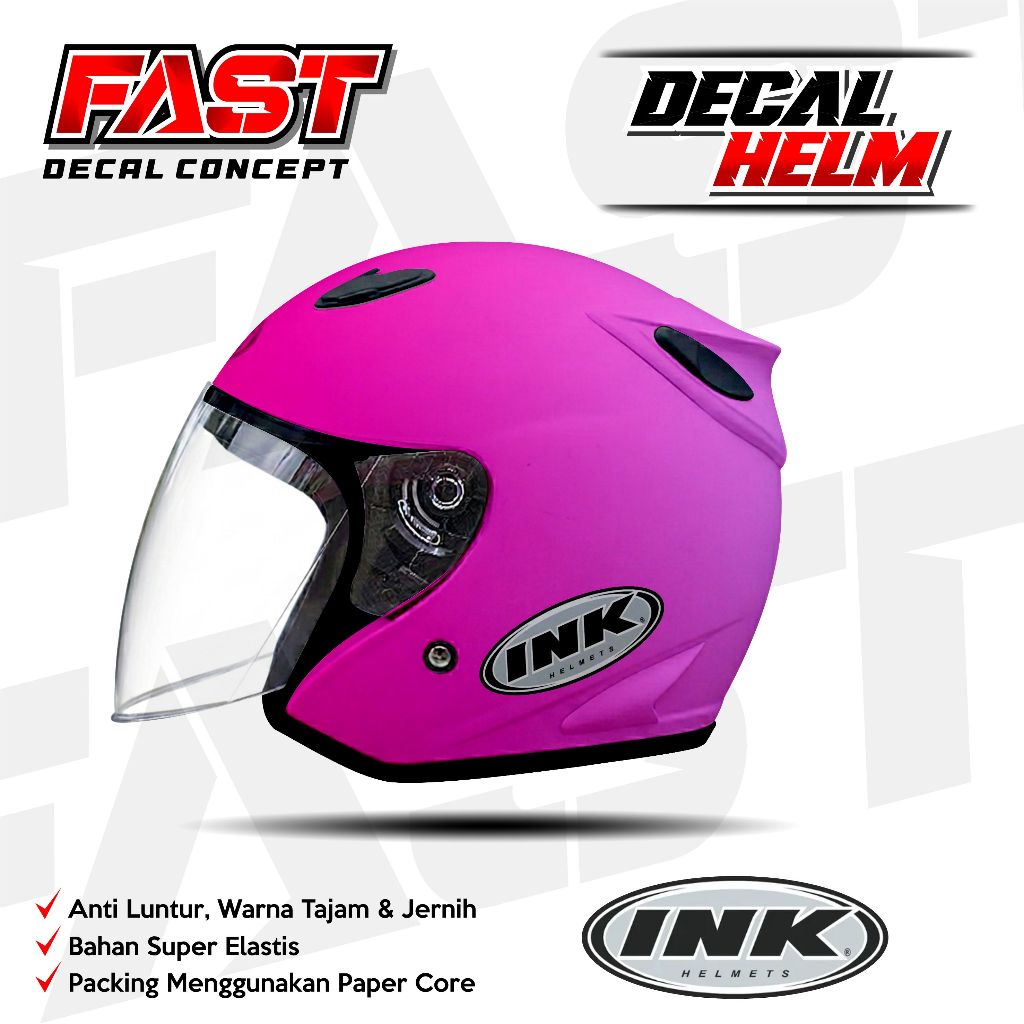 Decal stiker helm INK half face  Motif Polos Bunglon Racing Livery Polos HELM INK Design Sticker Hel