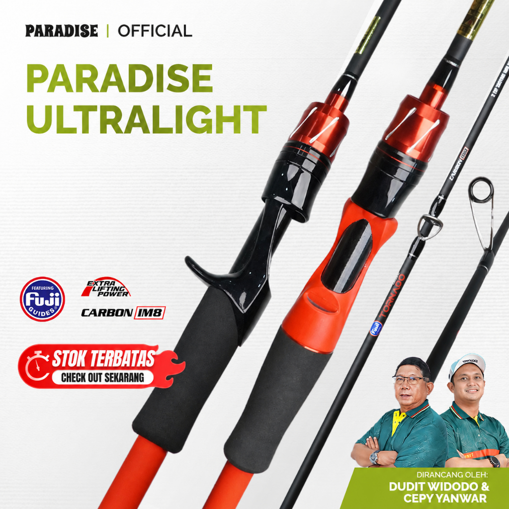 Paradise - Paradise Joran Ultra Light Carbon IM8 Ring Guide Full Fuji Ringan Joran Pancing