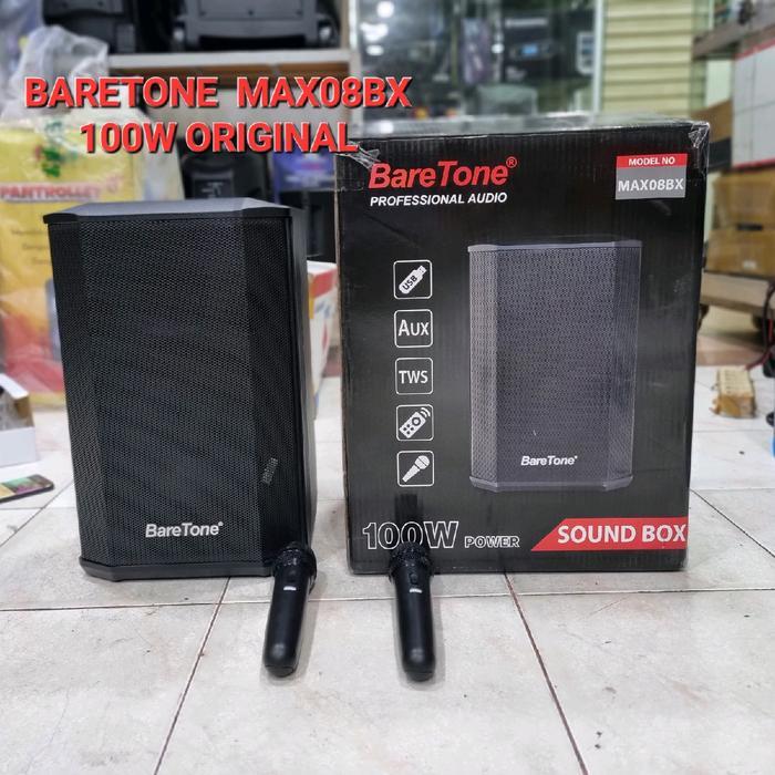 [ Portable 8 inchi ] Speaker Aktif Portable Baretone MAX08BX Original BARETONE MAX 08BX Garansi Resm