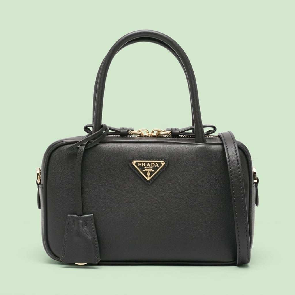 Tas Tangan WANITA Brand Prada Kulit Butir Lembut 100% Original