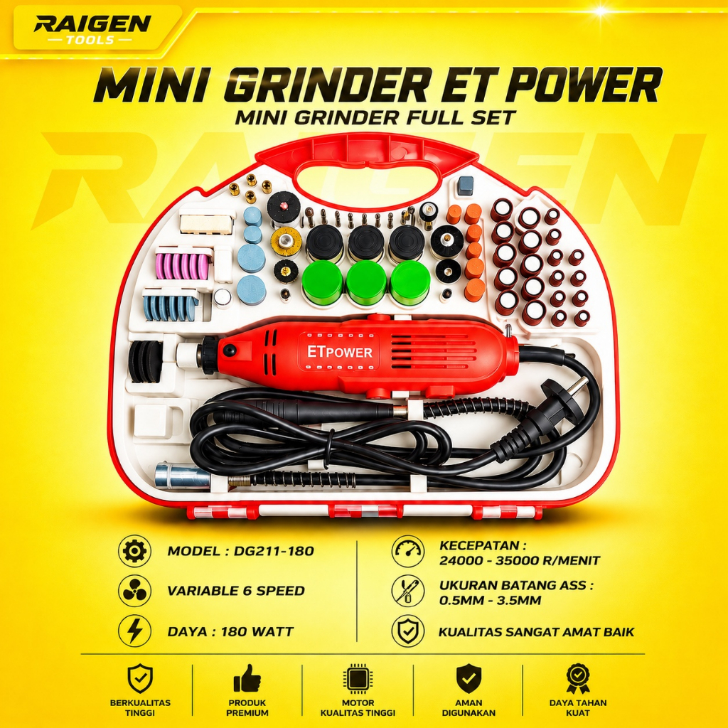 Mesin Bor Tuner CUNER Porting Mini Grinder ET Power Full Set