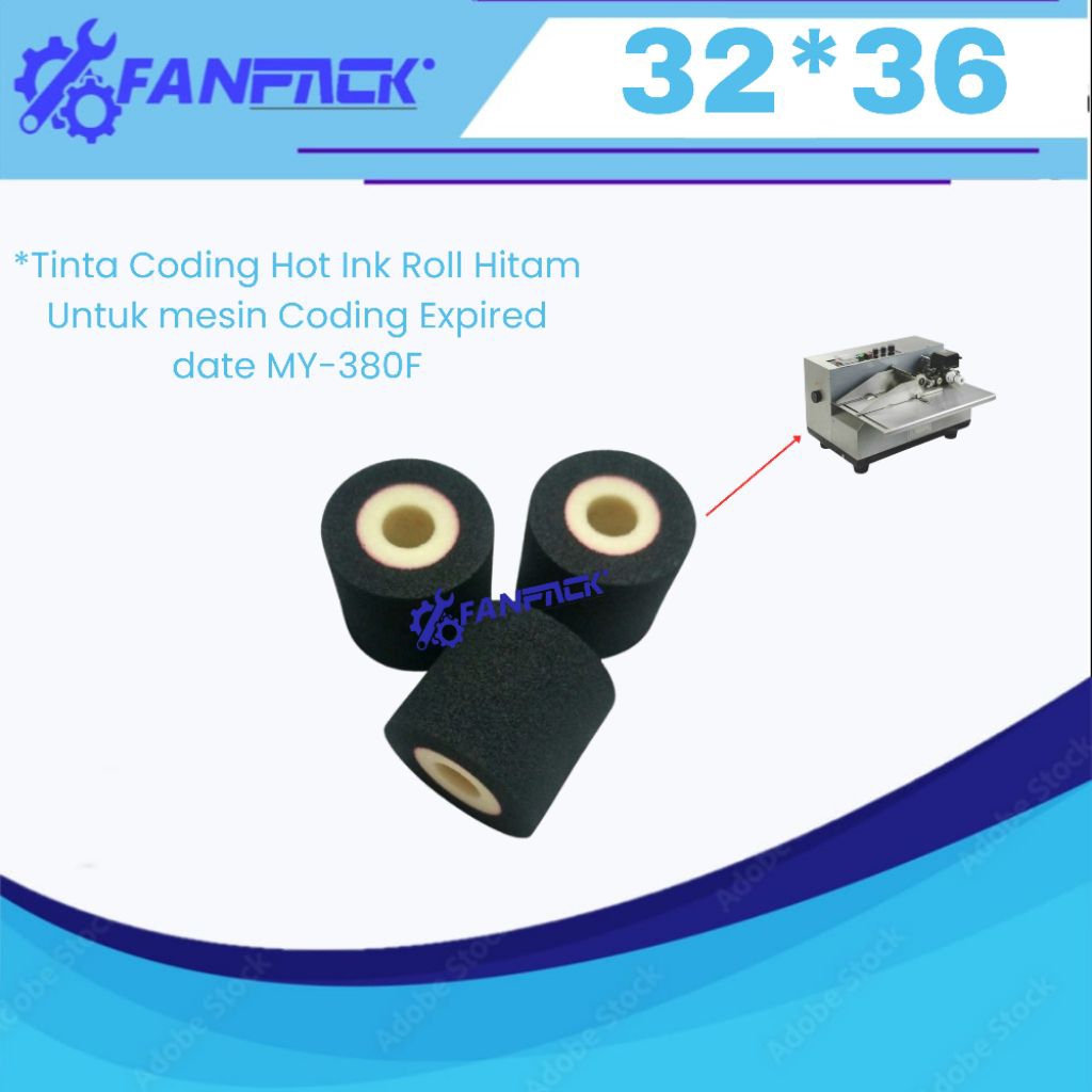 Tinta coding hot ink roll mesin coding expired date32*36