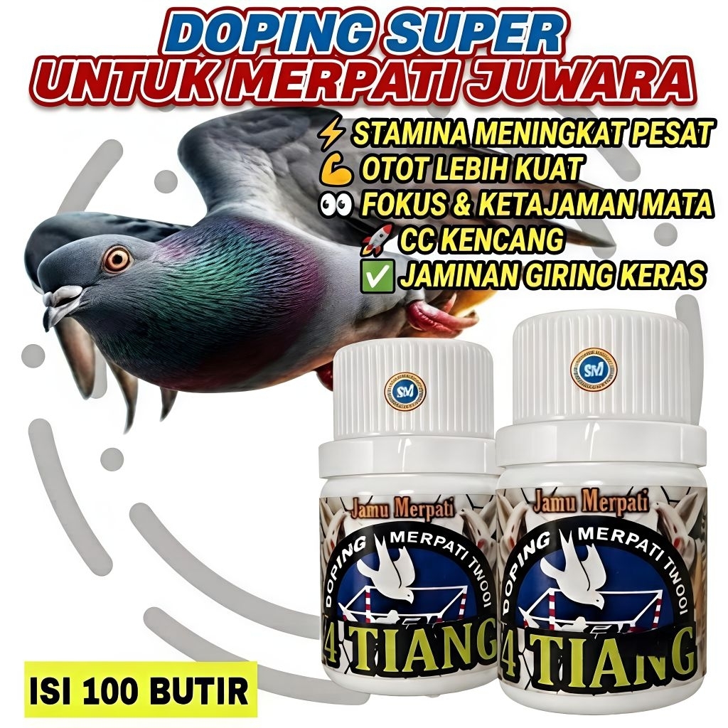 Suplement Merpati EMPAT TIANG jamu merpati Kolong isi 100 butir Ginseng Teki Giring Keket keras Pil 