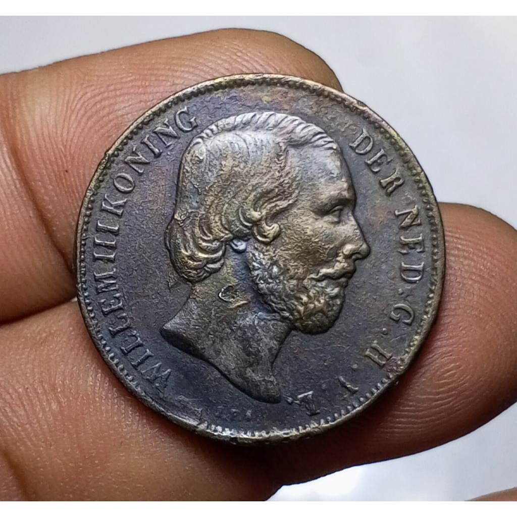 Koin Old Fake  1 G Willem III 1861 Brass
