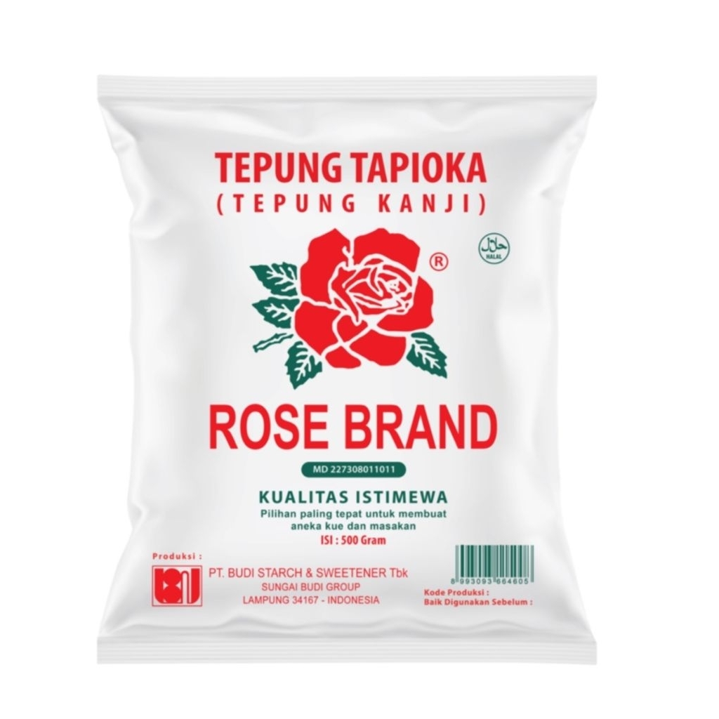 Tepung Tapioka Rose Brand 500gr | Tepung Kanji Rose brand, Tepung Kanji Halus, Putih Alami, Ekonomis