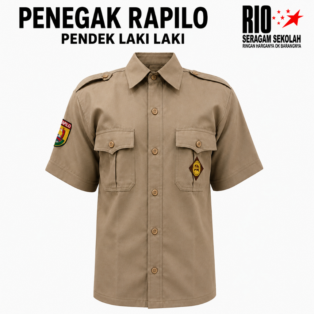 BAJU PRAMUKA PEMBINA, BIG SIZE JUMBO, BAJU KWARNAS PRAMUKA BAHAN RAPILO, BAJU PRAMUKA GURU, KEMEJA