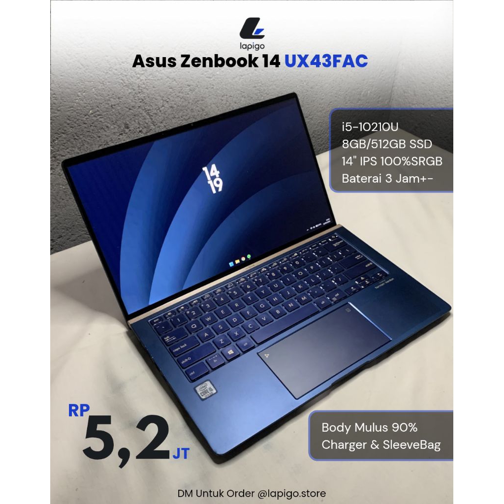 Laptop Second ASUS ZENBOOK 14 UX43FAC I5-1135g7 8gb/512gb SSD