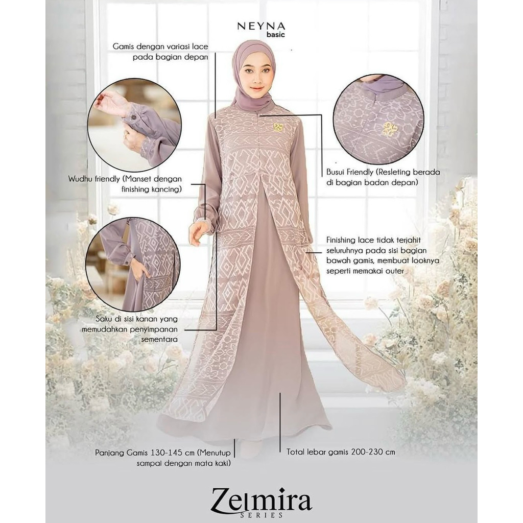 Neyna basic abaya gamis kondangan pesta
