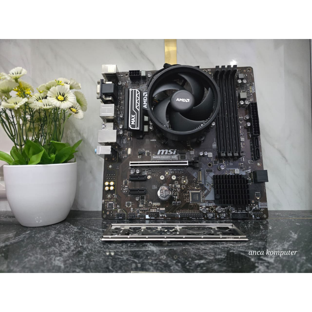 PAKETAN MOTHERBOARD MSI  B450M PRO-VDH MAX + RYZEN 5 3600 XT