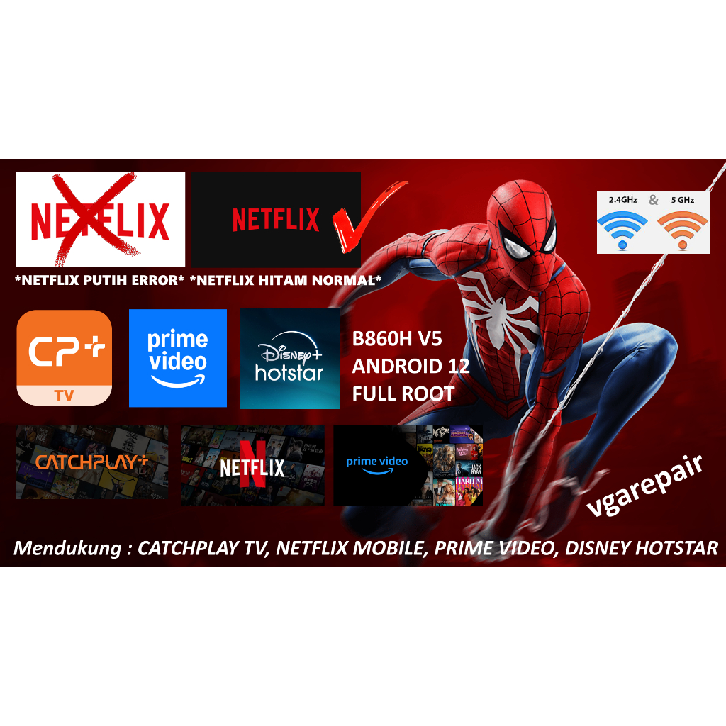 STB B860h V5 (BATANGAN) ANDROID 12 TERBARU - NETFLIX PUTIH ERROR, NETFLIX HITAM NORMAL