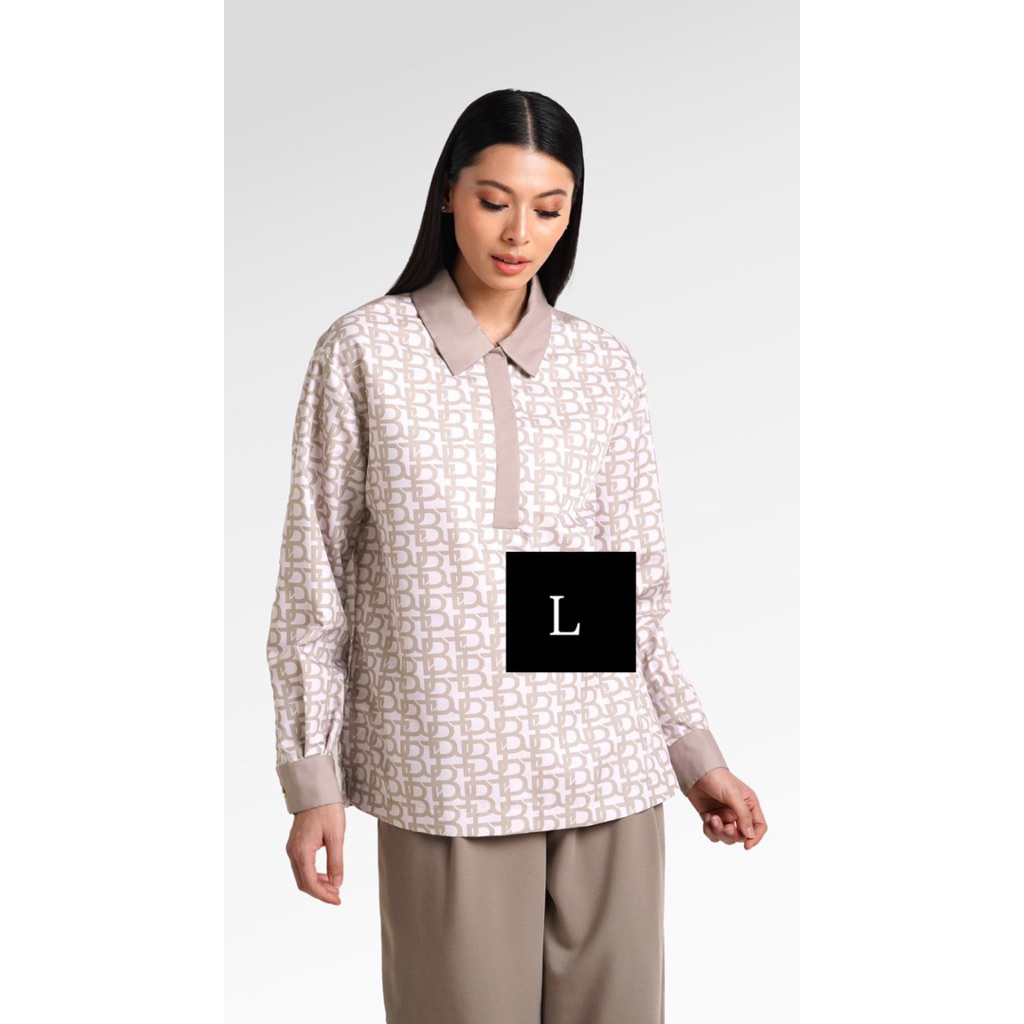 Kemeja Polo Monogram New - Taupe